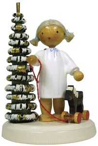 Flade Engel am Weihnachtsbaum mit Pferdchen (Flade 6107) Erzgebirgische Volkskunst: Engel / am Weihnachtsbaum mit Pferdchen